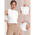 thumbnail image 2 of Blusa sin mangas Allegra K con volantes blanco XL para mujer, 2 of 6