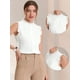 thumbnail image 2 of Blusa sin mangas Allegra K con volantes blanco XL para mujer, 2 of 6