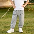 thumbnail image 5 of ZACPNCV Kids Sweatpants Printed Elastic Waistband Athletic Joggers Boys Girls Cinched Cuffs Comfy Pull On Trousers 9-10Years Gray, 5 of 7