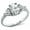 Clear, variant on Sterling Silver White Synthetic Opal & Rainbow CZ Heart Ring Size 6