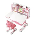 thumbnail image 4 of Kids Functional Desk and Chair Set, Ergonomic Height Adjustable Children School Study Desk with Tilt Desktop, Book Stand, Metal Hook and Storage Drawer for Boys Girls, 4 of 8