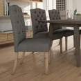 thumbnail image 3 of Set of 2 Modern Fabric & Solid Wood Side Chair in Grey, 3 of 7
