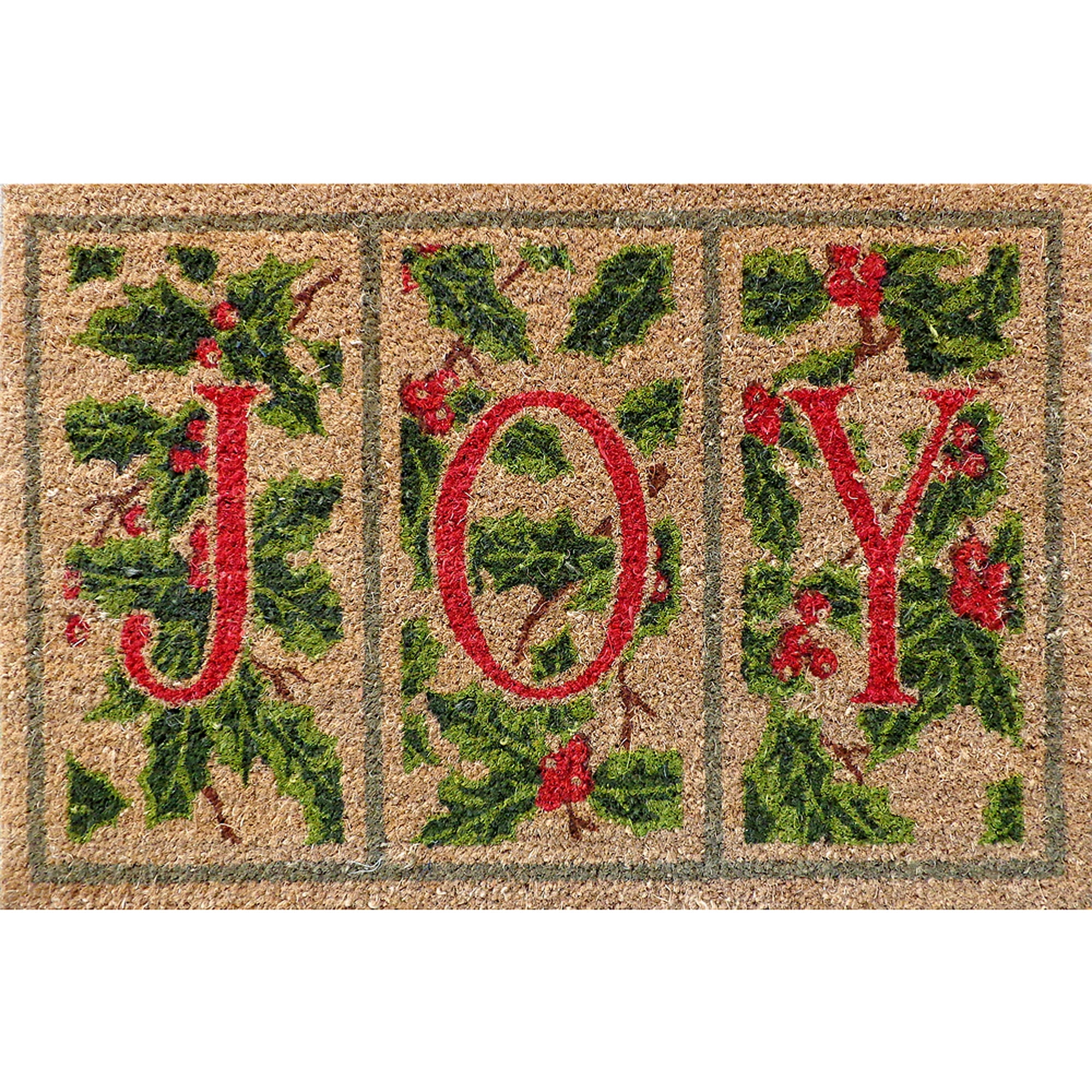Holiday Time Christmas Decor "Joy" Coir Door Mat