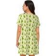 thumbnail image 2 of Bixox Green Pears1 Pattern Women's Nightgown, Soft & Breathable Sleepwear, Round Neck Knee-Length Pajama Dress,Loungewear for Home & Sleep, 2 of 7