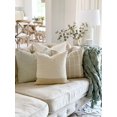 thumbnail image 6 of My Texas House Stafford Woven Reversible Plaid Stripe Square Decorative Pillow Cover, 20" x 20", Taupe/White, 6 of 9