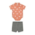 thumbnail image 2 of Little Lad Newborn Boys' Short Sleeve Shirt and Short, 2-Piece Set, Sizes 0-3M-6-9M, 2 of 4