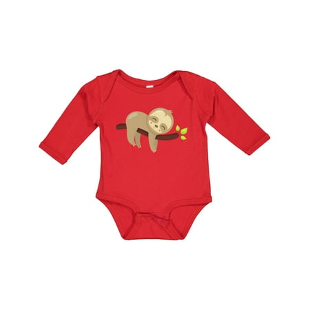 

Inktastic Cute Sloth Baby Sloth Lazy Sloth Sleeping Sloth Gift Baby Boy or Baby Girl Long Sleeve Bodysuit