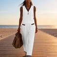 thumbnail image 5 of Kezqiaxn Womens Summer Outfits Sleeveless V-Neck Tops and Wide Leg Pants with Pockets Loungewear Set 2 Piece Sets for Women, 5 of 6