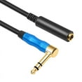 thumbnail image 2 of Right Angle 6.35mm TRS Stereo Male to Female Audio Cable,Guitar Extension Cable Cord for Amplifiers,Headphone 30cm, 2 of 8