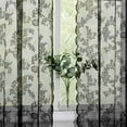 thumbnail image 5 of Bazaahm Black Rose Lace Sheer Curtains for Farmhouse Living Room 84"L x 55"W Filtering Vintage Floral Sheer Window Curtain Panels,Rod Pocket,2 Panels, 5 of 7