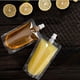 thumbnail image 3 of 50 bolsas de bebidas contenedor de bolsa de batido transparente bolsa de bebida de mano resistente a prueba de fugas y sellable 8.4 oz para botellas de bebidas de jugo congelado un embudo de plástico, 3 of 6