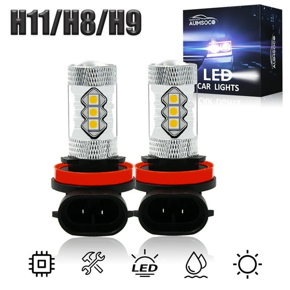 2pc H11 LED Fog Light Bulbs 6000K White For Honda Accord Civic 2006-2018 2019 Canbus No Error 300% Brighter