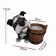 thumbnail image 3 of CaiYueKe Schnauzer Dog Resin Planter, Cute Whimsical Dog Figurine with Barrel Pot, Succulent Flower Pot, Home Decor Planter, Gift for Dog Lovers, Indoor Outdoor Decorative Planter, 3 of 5