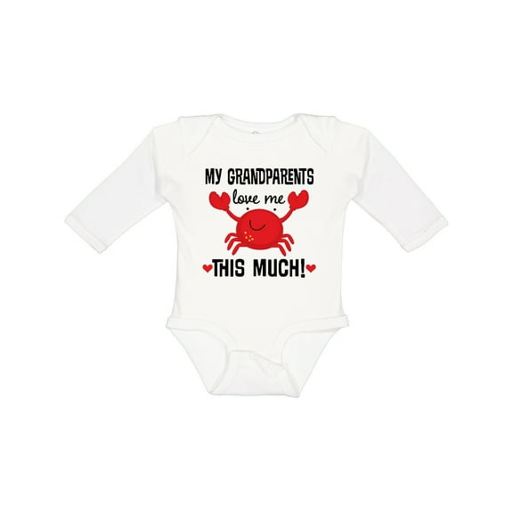 Inktastic My Grandparents Love Me Boys or Girls Long Sleeve Baby Bodysuit