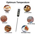 thumbnail image 4 of ZHAOCHENG Termómetro de cocina, termómetro digital para carne con lectura instantánea, sonda larga, apagado automático, pantalla LCD, termómetros de cocina para barbacoa, carne, azúcar, leche, agua, 4 of 5