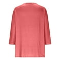 thumbnail image 4 of Guieoi Womens Tops Plus Size Womens Button V-neck Three Quarter Sleeve 3/4 Sleeve Raglan T-shirt Loose Top Pink Black*Friday/Cyber*Monday, 4 of 8