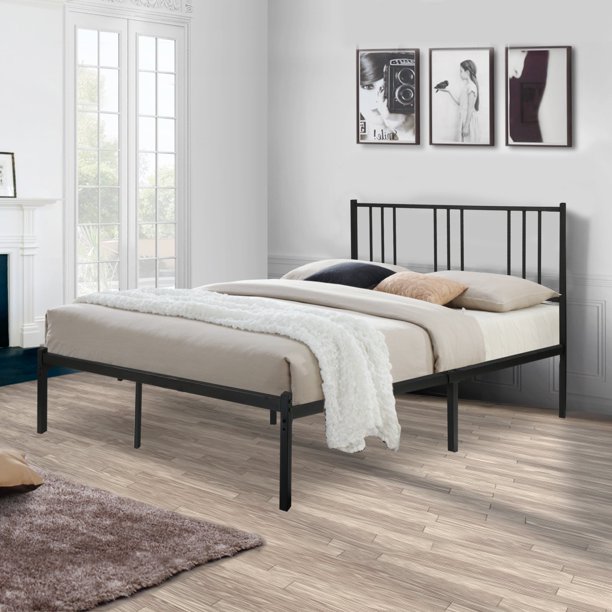 KARMAS PRODUCT Twin Bed Frame No Box Spring Needed, Sturdy Metal Frame