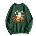 thumbnail image 4 of JSheng Women's Tops for Halloween Fashion Printed Crew Neck Long Sleeve Hoodless Sweatshirt Blouse, 4 of 5