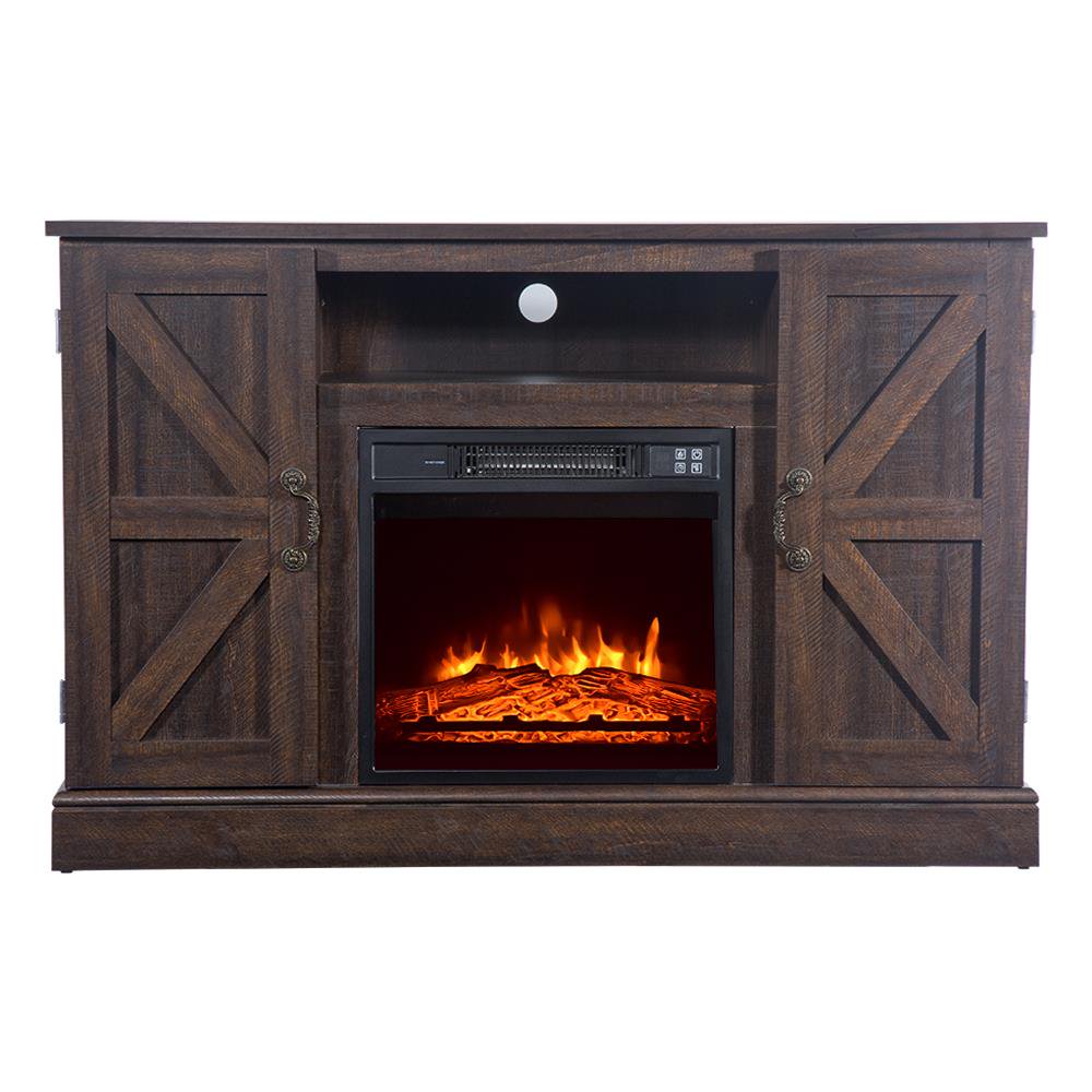 Ktaxon 1400W Rustic Wood Fireplace Stand for TV's up to 47" Living Room