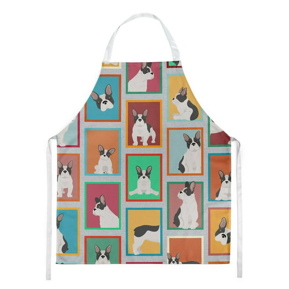 Lots of Black and White French Bulldog Apron 27 in x 30 in