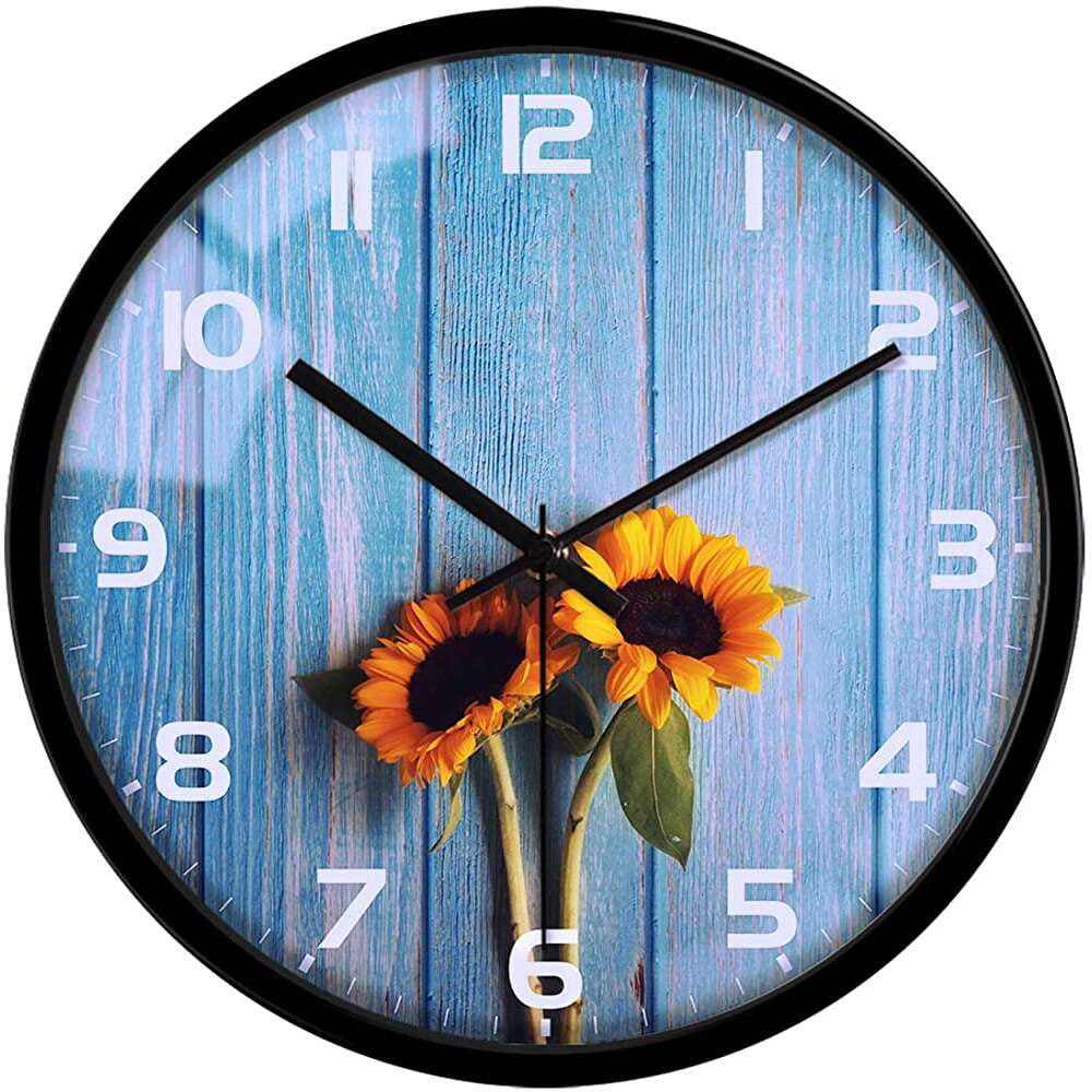 ALmi 12 Inch Glass Wall Clock, White Cloud Blue Sea Pattern, Silent Non  Ticking Arabic Numerals, Coastal Nautical Decorative for Home/ Living Room/  Bedroom/ Kitchen | Walmart Canada