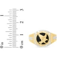 thumbnail image 3 of Floreo 10k Yellow Gold 14mm Eagle Bird Onyx Two-Tone Railroad CZ Ring, Sizes 5 - 13, 3 of 3