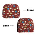 thumbnail image 6 of Kdxio Coffee Cups Pattern Print 2 Piece Car Head Rest Covers Set Auto Front/Rear Seats Headrest Cover Universal Fit Most Cars,Sedan, SUV, 6 of 9
