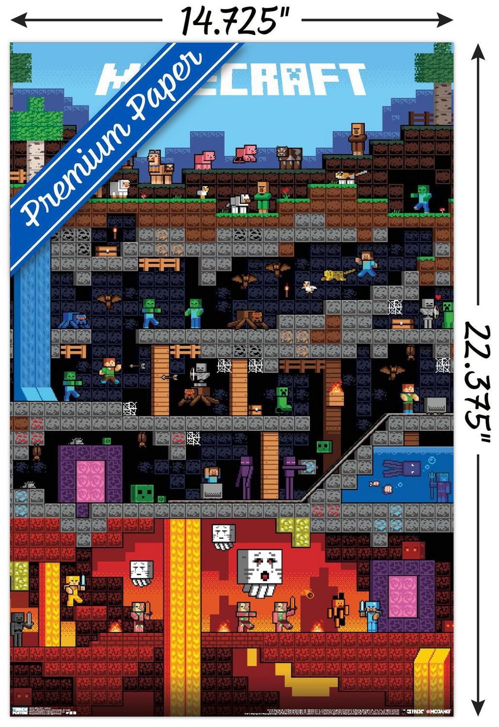 Minecraft - Worldly Wall Poster, 22.375" x 34"