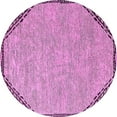thumbnail image 1 of Ahgly Company Indoor Round Oriental Pink Industrial Area Rugs, 6' Round, 1 of 4