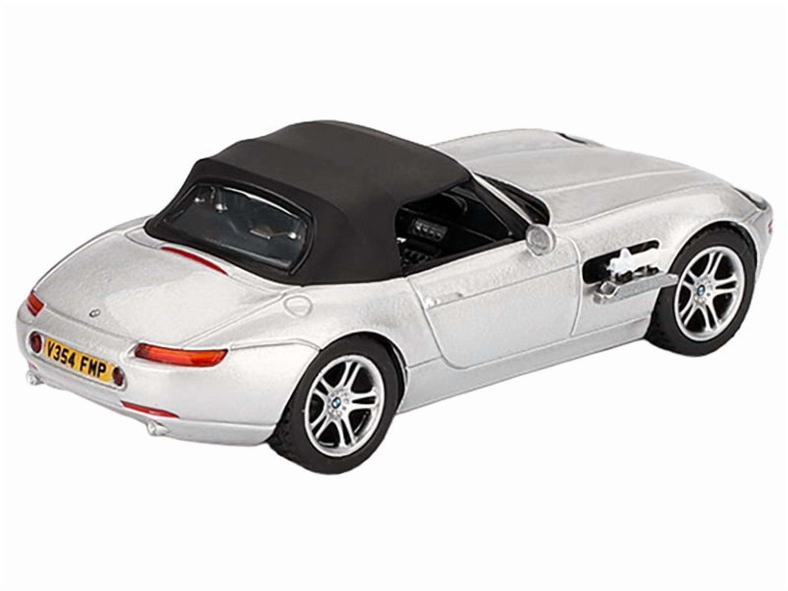 BMW Z8 Silver Metallic w/Black Soft Top 007 James Bond "The World Is Not Enough" (1999) Movie 1/64 Diecast Model Car by Mini GT