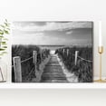 thumbnail image 5 of HFDF Nature Beach Picture Wall Art Black and White Ocean Picture Photo Prints for Bathroom Nature Coastal Scenery Painting Poster Vintage Seaside Artwork Living Room Home Decoration 18x12inch Framed, 5 of 6