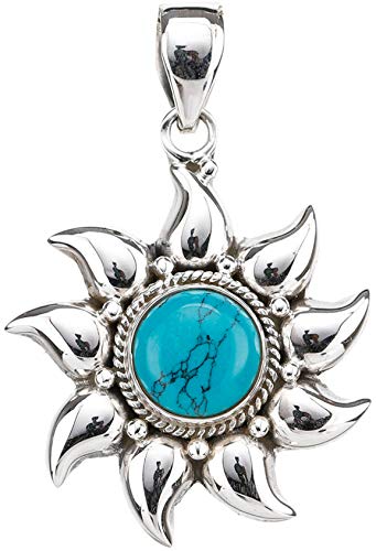 Reconstituted Turquoise Sun Pendant 