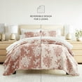 thumbnail image 4 of Noble Linens 3-Piece Terracotta Distressed Bouquet Reversible Quilt Set, Queen, 4 of 8