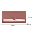 thumbnail image 2 of Solid color simple long three-fold women's purse checkered hand purse clip, 2 of 6