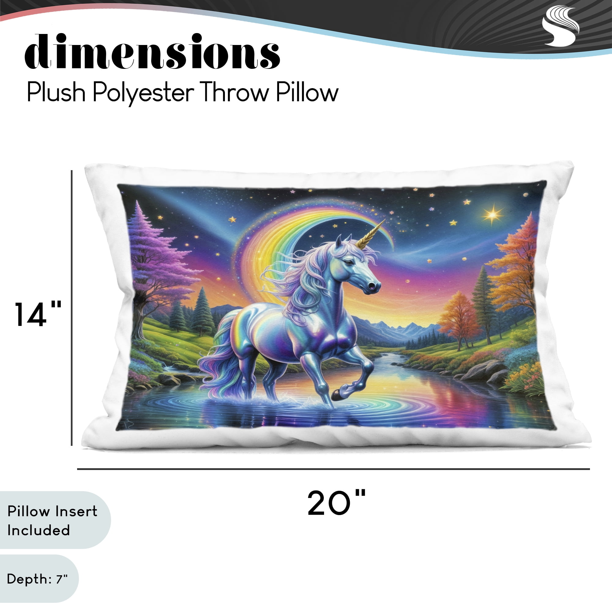 Stupell Industries Rainbow Prism Unicorn Decorative Printed Throw Pillow, design by Tabz Jones