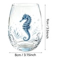 thumbnail image 2 of Tuvgenk Stemless Wine Glass with Aquatic Art for Cocktails Water and Coastal Home Decor, 2 of 7