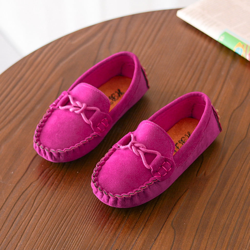 piuwrlz Toddler Sneakers for Girls Solid Color Flat Shoes Hot Pink Size 28
