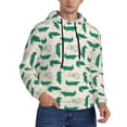 thumbnail image 2 of Balery Cartoon Crocodile Pattern Mens Hoodie Kangaroo Pocket Hoodie Pullover Hooded Sweatshirt Ideal for Daily Wear Travel and Home-4X-Large, 2 of 7