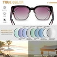 thumbnail image 6 of KANASTAL Large Fit over Glasses Sunglasses for Women Polarized Men UV Protection, Trendy Square Purple Fit over Sun Glasses for Driving Riding, 6 of 7
