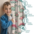 thumbnail image 3 of Blackout Kids Curtains,LightColor Cartoon Dinosaurs Flowers Pattern Childrens Insulated Curtains Set Of 2,Bedroom Essentials,Toddler Room Decor 42"x84", 3 of 5