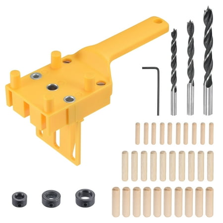 

Uxcell Yellow Handheld Wood Doweling Jig Set 6mm 8mm 10mm 38in1 Set