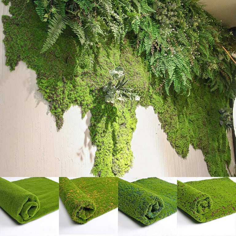 Frogued Artificial Moss Mat Fake Grass Rug Simulation Moss Green Planting  Wall Fake Moss Rug Foldable Beautiful Natural Artificial Green Moss Rugs  for Living Room (Yellow Dot) 
