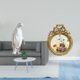 thumbnail image 2 of Figura de pingüino coleccionable, estatua de resina con marco europeo vintage redondo y ornamentado para regalo de inauguración de la casa o boda., 2 of 8