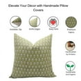 thumbnail image 5 of Fabdivine Block Print Throw Pillow Cover, 20x20 Inch Thick Linen Decorative Cushion Cover, Floral Print Boho Design Green Pillow Cover for Sofa and Couch, 5 of 5
