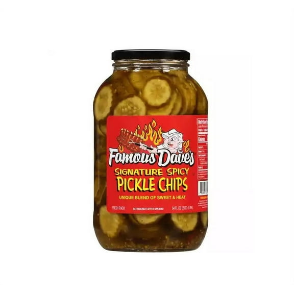 Famous Daves Signature Spicy Pickle Chips 64 Oz by Famous Daves