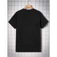 thumbnail image 2 of Camiseta de punto negra de manga corta con cuello redondo para hombre de Manfinity Homme, camisetas informales, 2 of 5