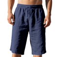 thumbnail image 3 of Inglocry Bermuda Linen Shorts for Men Casual Loose Fit Knee Length Elastic Waist Drawstring Lightweight Vacation Summer Beach Shorts with Pockets 2026 Navy XL, 3 of 10