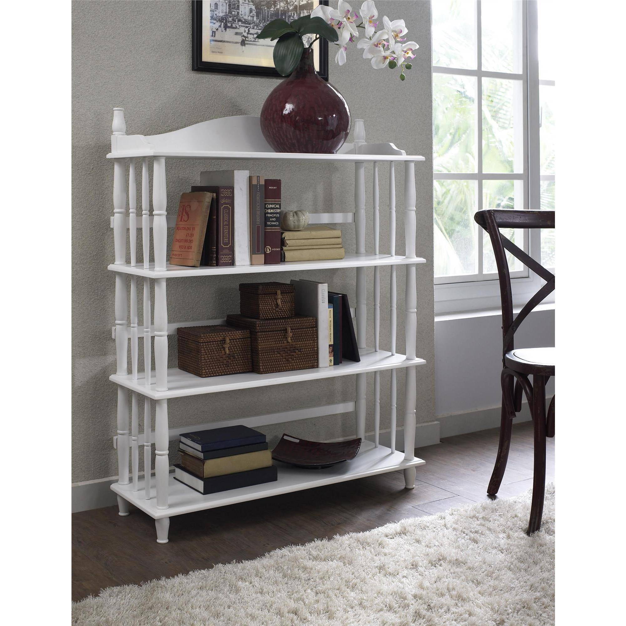 Daysha 4-Shelf Spindle Leg Bookcase, Multiple Colors