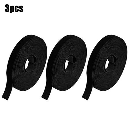 

3 Pack Nylon Plant Tie Tape Reusable Adjustable Thicker Support for Growing 6.56Ft Black