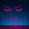 thumbnail image 3 of Glowneon Girl Face Art Line Neon Sign, Retro Wall Art Decor, 3 of 4